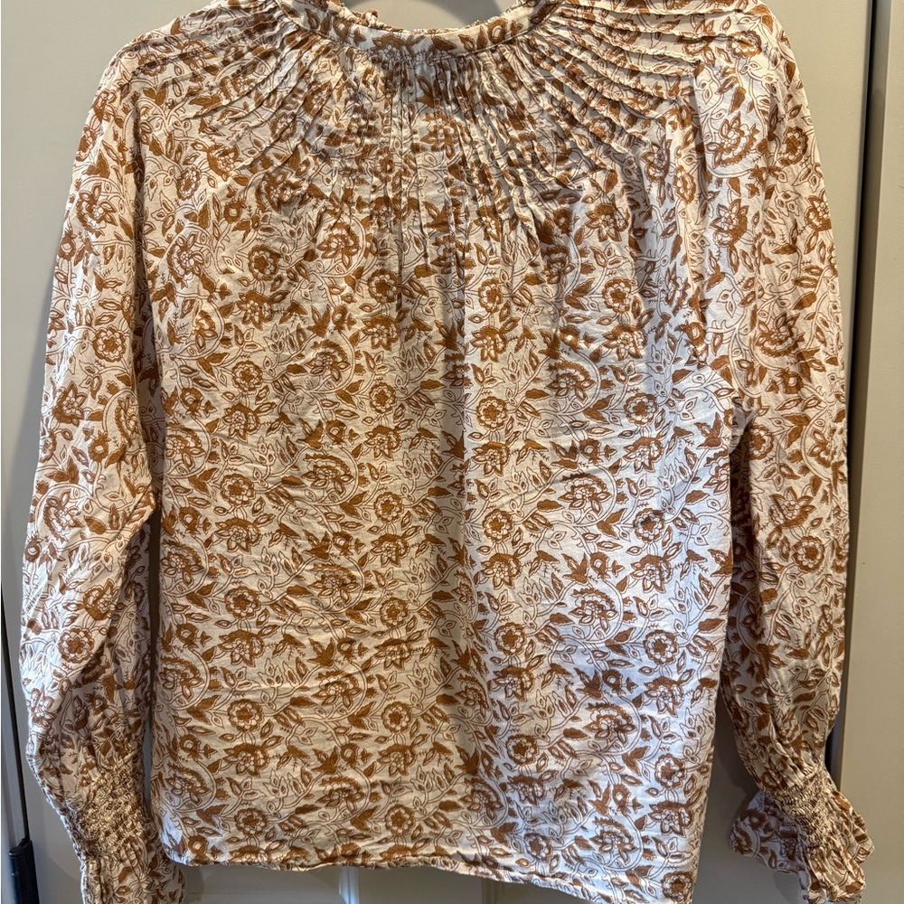 Cleobella Brown and Cream Floral Blouse - Picture 6 of 6